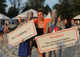Ich (mag) Magdeburg - Rabattz Promotion Aktion in silbern grauen Morphsuits